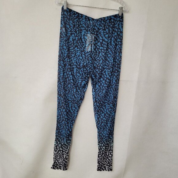 Shane Justin Runway Bodysuit Pant Set Womens XL Sheer Blue‎ Black Animal Print - Picture 13 of 16